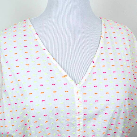 Lane Bryant Size 18/20 Plus Textured Peplum Blouse Dolman Sleeve White - Picture 9 of 11